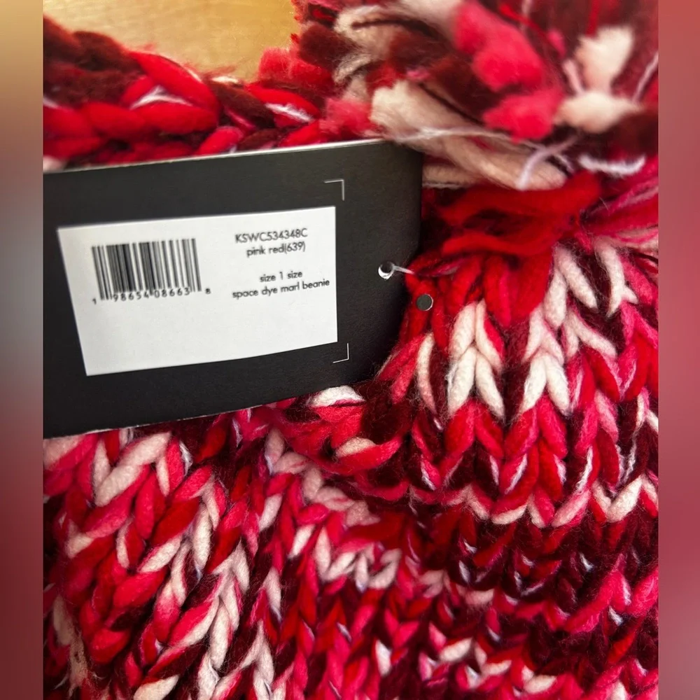 Kate Spade red and pink beanie. NWT